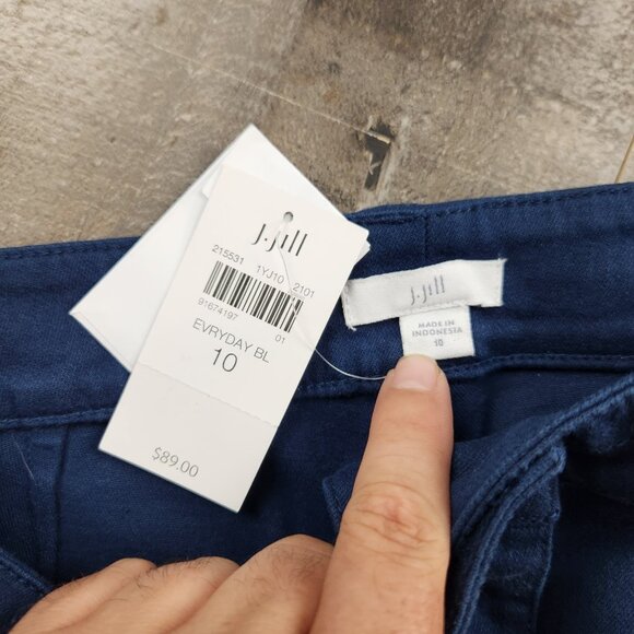 J Jill Womens size 10 Everyday Blue Utility Tapered Leg Cargo Pants - Picture 4 of 10